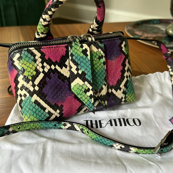 The Attico Black Mini Friday Bag Snakeskin Multicolor Belt Bag Crossbody - Picture 9 of 14